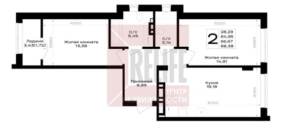 Продам двухкомнатную (2-комн.) квартиру (долевое), Героя России Катериничева ул, Гурьевск г