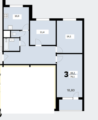 Продам трехкомнатную (3-комн.) квартиру, Маршала Захарова ул, 8к3, Москва г