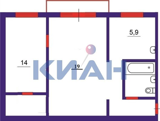 Продам двухкомнатную (2-комн.) квартиру, им.газеты Красноярский рабочий пр-кт, 49А, Красноярск г