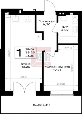 Продам однокомнатную (1-комн.) квартиру (долевое), Героя России Катериничева ул, литера 27, Гурьевск г