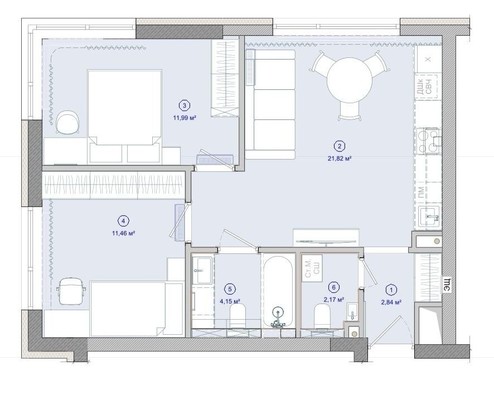 Продам двухкомнатную (2-комн.) квартиру, Волгоградский пр-кт, 32/5к3, Москва г