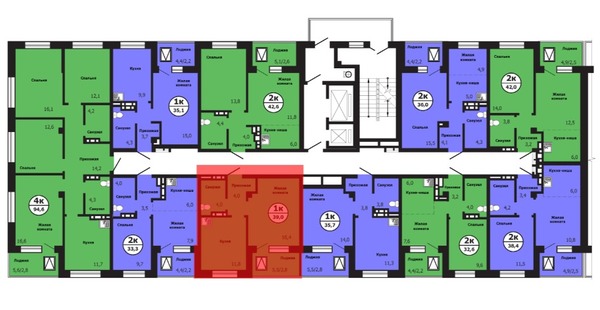 Продам однокомнатную (1-комн.) квартиру, Лесников ул, 59к256, Красноярск г