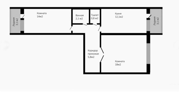 Продам двухкомнатную (2-комн.) квартиру, Святоозерская ул, 15, Москва г