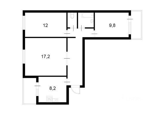 Продам трехкомнатную (3-комн.) квартиру, Бехтерева ул, 31к3, Москва г