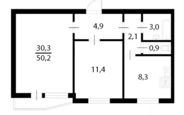 Продам двухкомнатную (2-комн.) квартиру, Бартеневская ул, 57, Москва г