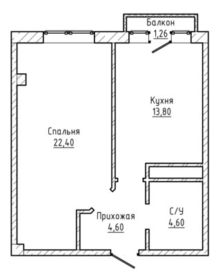 Продам однокомнатную (1-комн.) квартиру, Шарданова ул, 52к11, Нальчик г