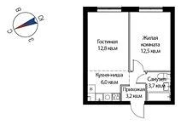 Продам двухкомнатную (2-комн.) квартиру, 4к2, Рузино д