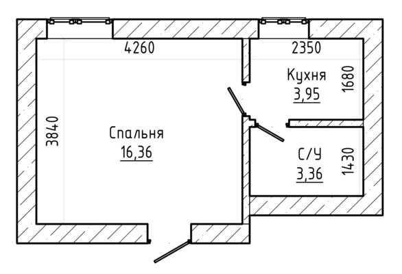 Продам однокомнатную (1-комн.) квартиру, Профсоюзная ул, 210к1, Вольный Аул кп