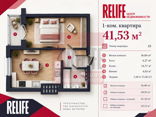 Продам однокомнатную (1-комн.) квартиру (долевое), Красносельская ул, 5, Калининград г