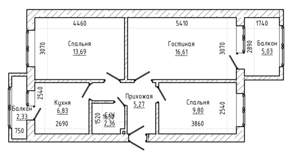Продам трехкомнатную (3-комн.) квартиру, Шортанова ул, 3, Нальчик г