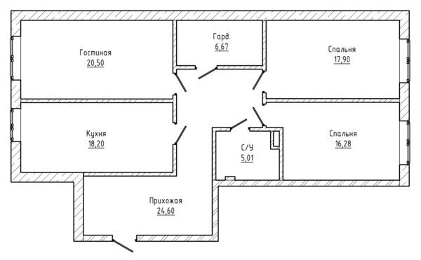 Продам трехкомнатную (3-комн.) квартиру, Тарчокова ул, 33, Нальчик г