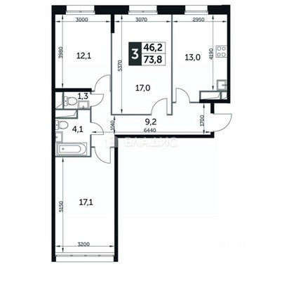 Продам трехкомнатную (3-комн.) квартиру, Полковника Романова ул, 5, Нагорное п