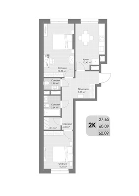Продам двухкомнатную (2-комн.) квартиру (долевое), 19-й километр (Новорязанское шоссе тер.) ул, Котельники г