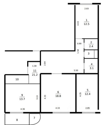 Продам трехкомнатную (3-комн.) квартиру, Подмосковная ул, 3, Островцы д