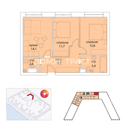 Продам двухкомнатную (2-комн.) квартиру, Шелепихинская наб, 34к4, Москва г