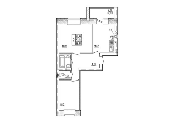 Продам двухкомнатную (2-комн.) квартиру, Свердлова ул, 24, Советский пгт