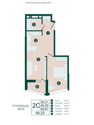 Продам двухкомнатную (2-комн.) квартиру, Комарова б-р, 28, Ростов-на-Дону г