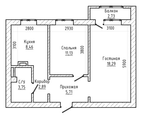 Продам двухкомнатную (2-комн.) квартиру, Мовсисяна ул, 7, Нальчик г