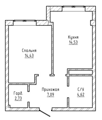 Продам однокомнатную (1-комн.) квартиру, Московская ул, 14, Нальчик г