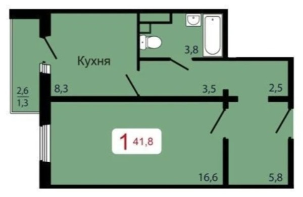 Продам однокомнатную (1-комн.) квартиру, Судостроительная ул, 31К, Красноярск г