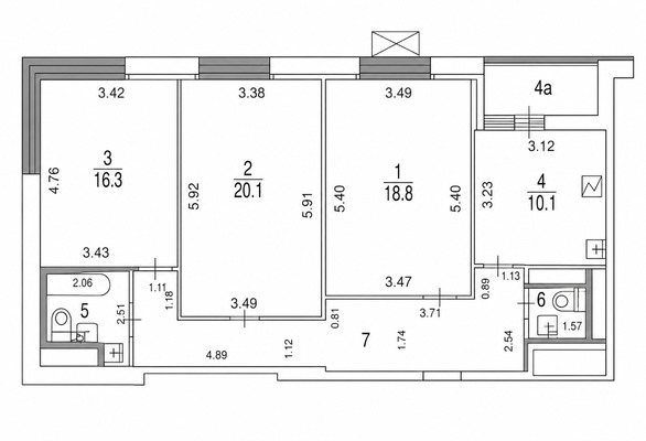 Продам трехкомнатную (3-комн.) квартиру, 1-я Мясниковская ул, 16ка, Москва г