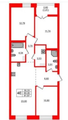 Продам многокомнатную квартиру (долевое), Петропавловская ул, Новоселье гп