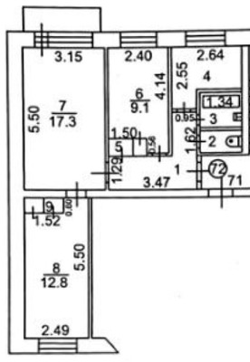 Продам трехкомнатную (3-комн.) квартиру, Трифоновская ул, 54к2, Москва г