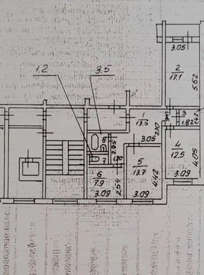 Продам трехкомнатную (3-комн.) квартиру, Гагарина ул, 12, Отрадное г
