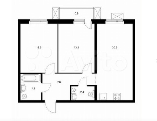 Продам двухкомнатную (2-комн.) квартиру, Мурата Ахеджака ул, 16к1, Новороссийск г